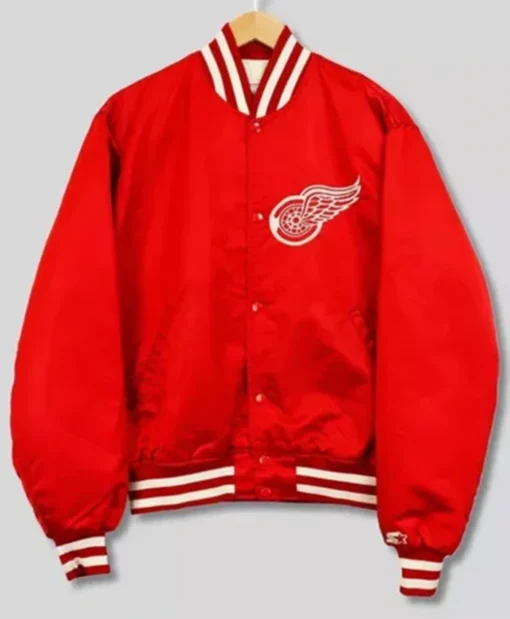 Detroit Red Wings 90s Red Letterman Varsity Jacket