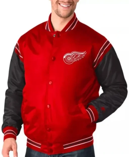 Detroit Red Wings Starter Red And Black Varsity Jacket