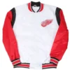 Detroit Red Wings White And Red Teddy Varsity Jacket