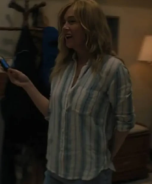 Ellen Pompeo Good American Family Strip Shirt