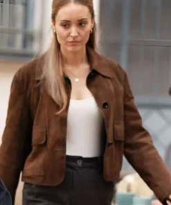 FBI International S04 Christina Wolfe Brown Suede Jacket
