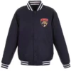 Florida Panthers Front Hit Navy Blue Varsity Jacket