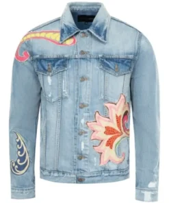 Good Morning America Kevin Cronin Denim Floral Jacket