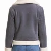 Grey Suede Shearling Jacket For Women