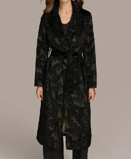 Greys Anatomy S21 Debbie Allen Black Fur Coat