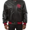 Houston Rockets Black Leather Varsity Jacket