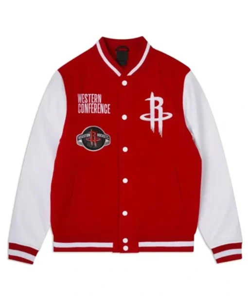 Houston Rockets Red And White Varsity Jacket