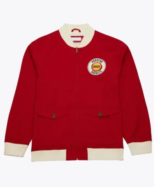 Houston Rockets Red Cotton Bomber Jacket
