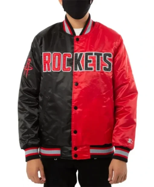 Houston Rockets Starter Red And Black Varsity Jacket