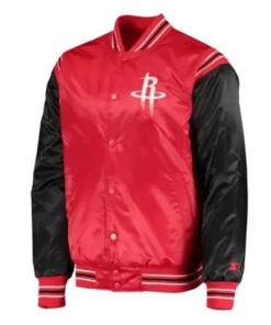 Houston Rockets The Enforcer Red And Black Varsity Jacket