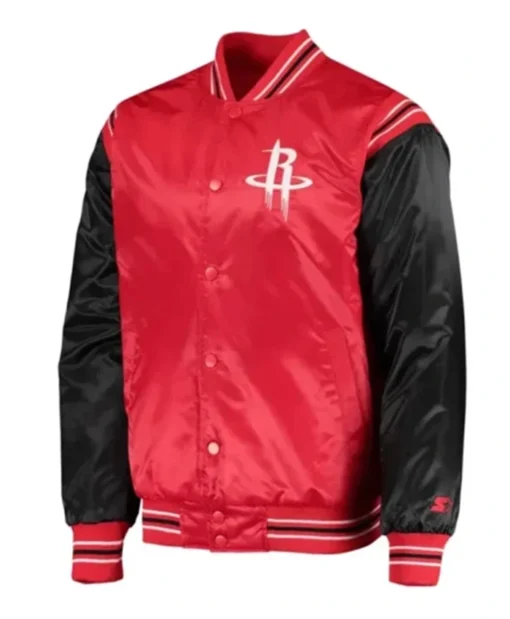 Houston Rockets The Enforcer Red And Black Varsity Jacket