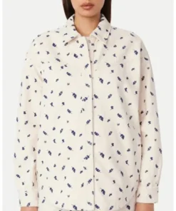 Hudson and Rex S07 Embroidered White Floral Shacket