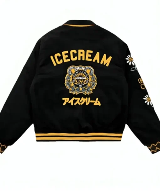 Ice Cream Team Wool Black Varsity Jacket