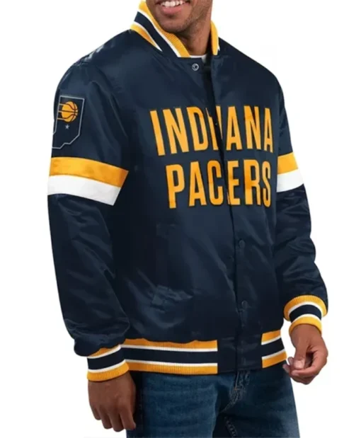 Indiana Pacers Home Game Navy Varsity Jacket