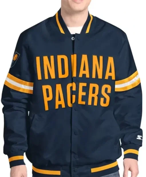 Indiana Pacers Scout Navy Blue Varsity Jacket