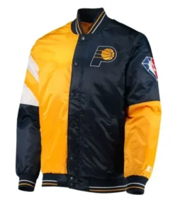 Indiana Pacers Starter Yellow And Blue Varsity Jacket