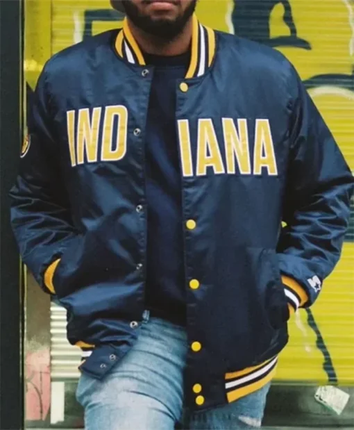 Indiana Pacers X Blue Varsity Jacket