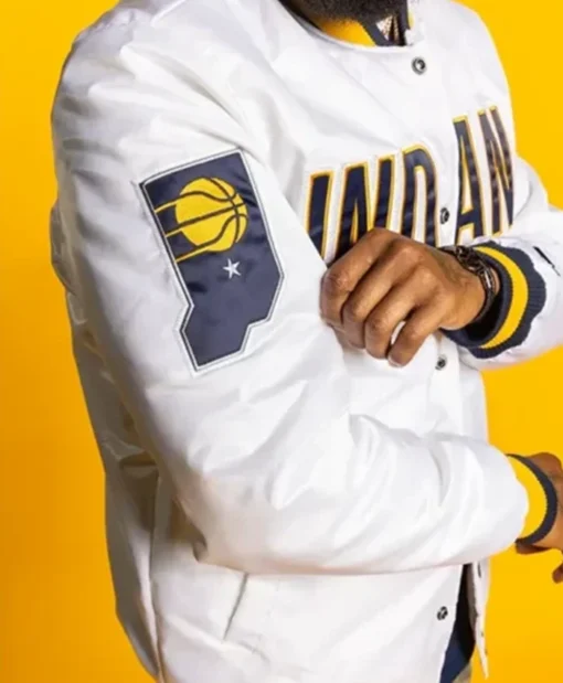 Indiana Pacers X White Varsity Jacket