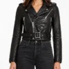 Lambskin Biker Leather Jacket For Womens