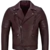 Lambskin Napa Maroon Motorcycle Jacket