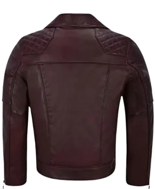 Lambskin Napa Motorcycle Maroon Jacket