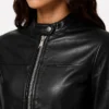 Like Black Leather Moto Jacket For Women