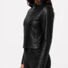 Like Black Leather Moto Jacket For Womens