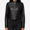 Like Black Leather Moto Jacket Womens