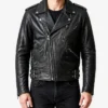 Mascot Black Biker Leather Jacket For Men