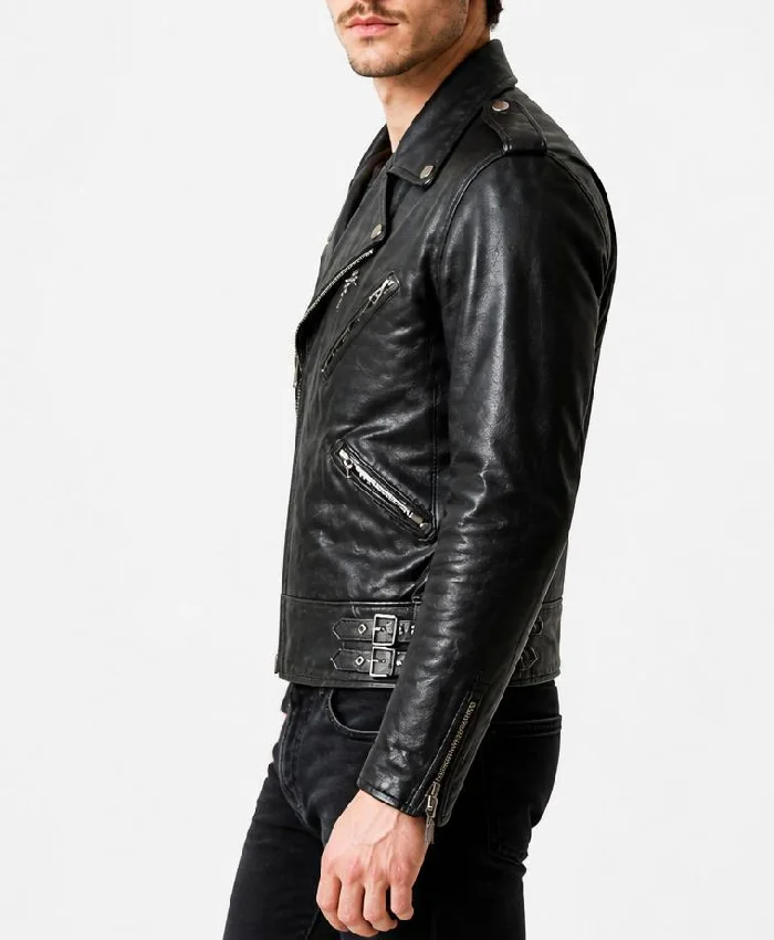 Mascot Black Biker Leather Jacket Men