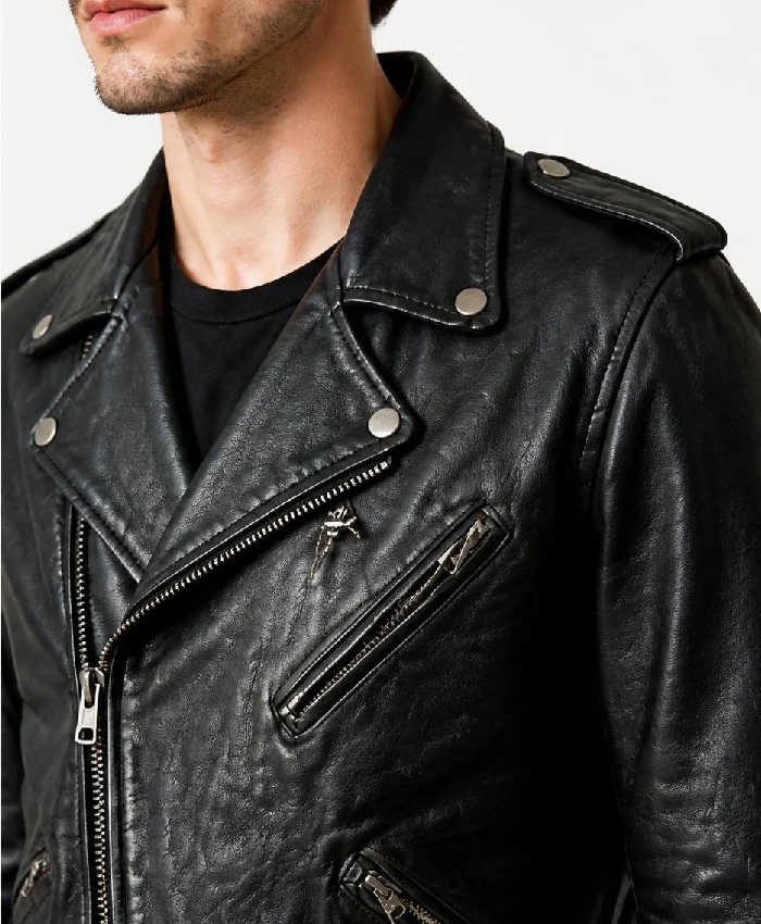 Mascot Black Biker Leather Jacket Mens