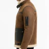 Men Aviator Bomber Shearling Leather Brown Jacket