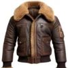 Men Aviator Shearling Leather Bomber Jacket
