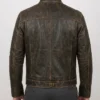 Shop Distressed Leather Brown Jacket