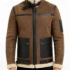 Mens Aviator Bomber Shearling Leather Jacket