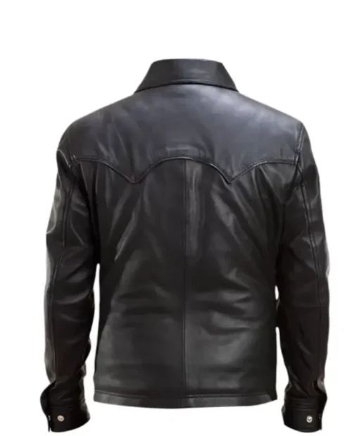 Mens Black Genuine Leather Shirt