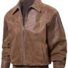 Men’s Bomber Brown Leather Jacket