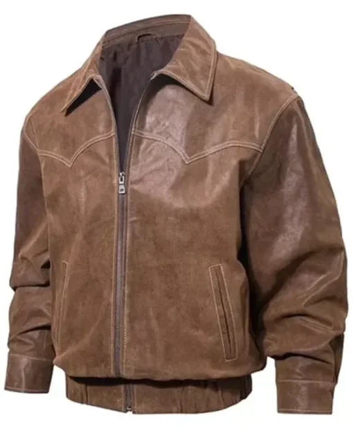 Men’s Bomber Brown Leather Jacket
