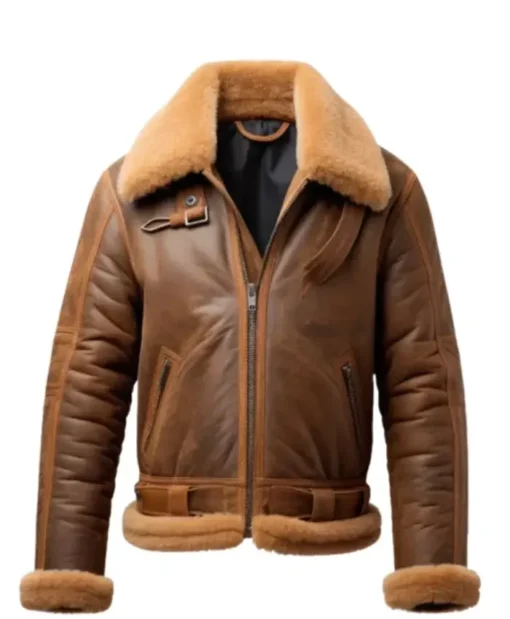 Men’s Brown B3 Shearling Leather Jacket