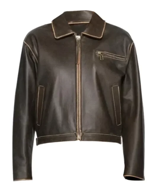 Men's Brown Distressed Leather Jacket
