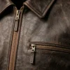 Brown Distressed Leather Jacket for men