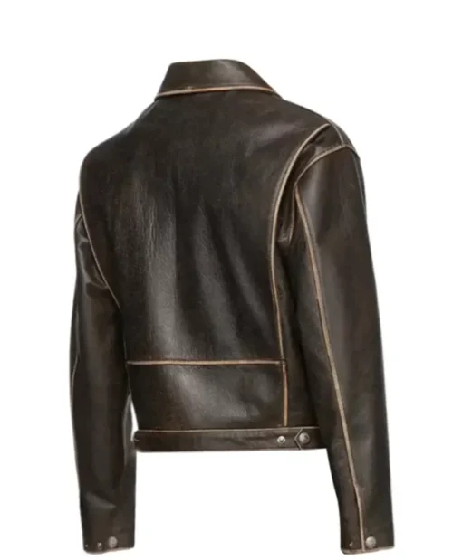 Men's Brown Leather Distressed Jacket
