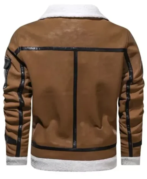 Men’s Brown Leather Shearling Jacket