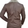 Men’s Fur Slim-Fit Leather Brown Jacket