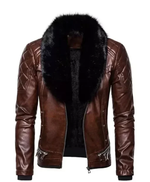 Men’s Retro Aviator Brown Leather Jacket