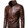 Men’s Retro Brown Aviator Leather Jacket