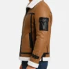 Men’s Shearling Leather Jacket For Brown