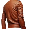 Men’s Slim Fit Leather Biker Brown Tan Jacket