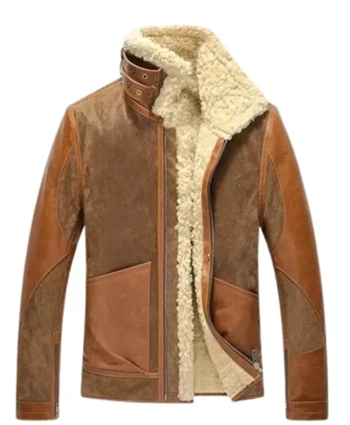 Men's Warm Pilot Winter Shearling Leather Jacket