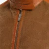 Men's Warm Pilot Winter Shearling Leather Jacket Close Up
